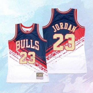 NO 23 Michael Jordan Camiseta Mitchell & Ness Chicago Bulls Negro Rojo