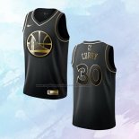 NO 30 Stephen Curry Camiseta Golden State Warriors Golden Edition Negro