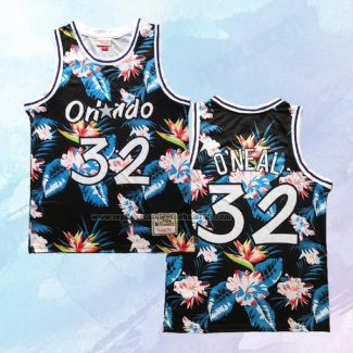 NO 32 Camiseta Orlando Magic Floral Fashion Negro Shaquille O'neal