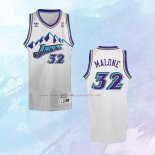 NO 32 Karl Malone Camiseta Utah Jazz Retro Blanco