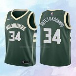 NO 34 Giannis Antetokounmpo Camiseta Nino Milwaukee Bucks Verde 2017-18