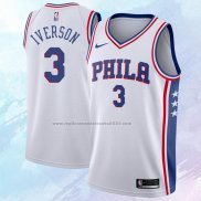 NO 3 Allen Iverson Camiseta Philadelphia 76ers Association Blanco
