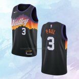 NO 3 Chris Paul Camiseta Phoenix Suns Ciudad Negro 2020-21
