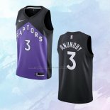 NO 3 OG Anunoby Camiseta Toronto Raptors Earned Negro Violeta 2020-21