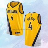 NO 4 Victor Oladipo Camiseta Indiana Pacers Statement Edition Amarillo