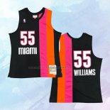NO 55 Jason Williams Camiseta Miami Floridians Hardwood Classics Throwback Negro