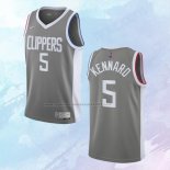 NO 5 Luke Kennard Camiseta Los Angeles Clippers Earned Gris 2020-21