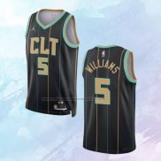 NO 5 Mark Williams Camiseta Charlotte Hornets Ciudad Negro 2022-23