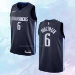 NO 6 Kristaps Porzingis Camiseta Dallas Mavericks Statement Azul 2019-20