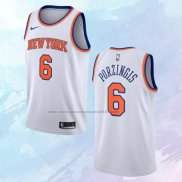 NO 6 Kristaps Porzingis Camiseta New York Knicks Association Blanco