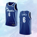 NO 6 LeBron James Camiseta Los Angeles Lakers Classic Azul 2021-22