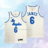 NO 6 LeBron James Camiseta Los Angeles Lakers Classic Blanco 2019-20