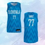 NO 77 Luka Doncic Camiseta Slovenia Segunda Azul