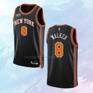 NO 8 Kemba Walker Camiseta New York Knicks Ciudad Negro 2021-22