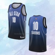 Camiseta All Star 2023 Sacramento Kings Domantas Sabonis NO 10 Azul