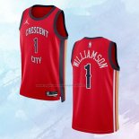 Camiseta New Orleans Pelicans Zion Williamson NO 1 Statement 2023-24 Rojo