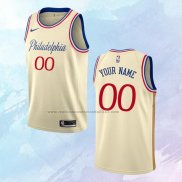 Camiseta Philadelphia 76ers Personalizada Ciudad Crema 2019-20