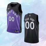 Camiseta Toronto Raptors Personalizada Earned Negro Violeta 2020-21