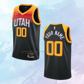 Camiseta Utah Jazz Personalizada Ciudad Negro 2020-21