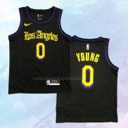 NO 0 Nick Young Camiseta Los Angeles Lakers Ciudad Negro 2019-20