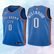 NO 0 Russell Westbrook Camiseta Nino Oklahoma City Thunder Icon Azul 2017-18