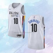 NO 10 Ben Simmons Camiseta Brooklyn Nets Ciudad Blanco 2022-23