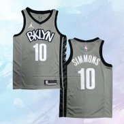 NO 10 Ben Simmons Camiseta Brooklyn Nets Statement Gris 2020