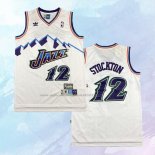 NO 12 John Stockton Camiseta Utah Jazz Retro Blanco