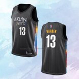 NO 13 James Harden Camiseta Brooklyn Nets Ciudad Negro 2020-21