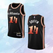 NO 14 AJ Griffin Camiseta Atlanta Hawks Ciudad Negro 2022-23