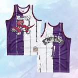 NO 1 Tracy Mcgrady Camiseta Mitchell & Ness Toronto Raptors Split Violeta Blanco 1998-99