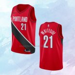 NO 21 Hassan Whiteside Camiseta Portland Trail Blazers Statement Rojo