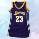 NO 23 Lebron James Camiseta Mujer Los Angeles Lakers Violeta