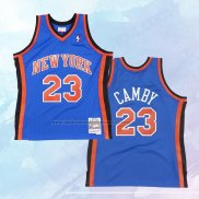 NO 23 Marcus Camby Camiseta New York Knicks Hardwood Classics Throwback Azul