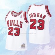 NO 23 Michael Jordan Camiseta Mitchell & Ness Nino Chicago Bulls Blanco 1997-98