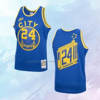 NO 24 Rick Barry Camiseta Mitchell & Ness Golden State Warriors Azul 1966-67