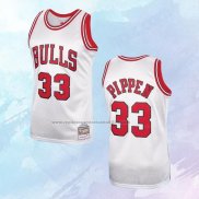 NO 33 Scottie Pippen Camiseta Mitchell & Ness Chicago Bulls Blanco 1997-98