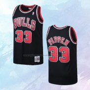 NO 33 Scottie Pippen Camiseta Mitchell & Ness Chicago Bulls Negro 1997-98