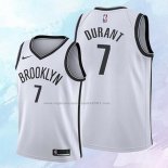 NO 7 Kevin Durant Camiseta Nino Brooklyn Nets Association Blanco 2019