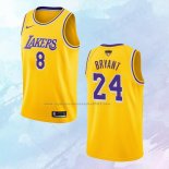 NO 8 24 Kobe Bryant Camiseta Los Angeles Lakers Amarillo
