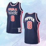 NO 8 Scottie Pippen Camiseta Chicago Bulls USA 1992 Azul