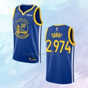 Stephen Curry Camiseta Golden State Warriors 2974th 3 Points Azul