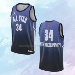 Camiseta All Star 2023 Milwaukee Bucks Giannis Antetokounmpo NO 34 Azul
