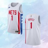 Camiseta Brooklyn Nets Mikal Bridges NO 1 Classic 2022-23 Blanco