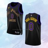 Camiseta Los Angeles Lakers Jalen Hood-Schifino NO 0 Ciudad 2023-24 Negro