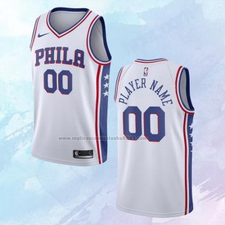 Camiseta Philadelphia 76ers Personalizada Association Blanco 2020-21