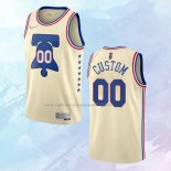 Camiseta Philadelphia 76ers Personalizada Earned Crema 2020-21