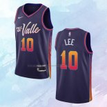 Camiseta Phoenix Suns Damion Lee NO 10 Ciudad 2023-24 Violeta
