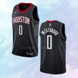 NO 0 Russell Westbrook Camiseta Houston Rockets Statement Negro