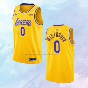 NO 0 Russell Westbrook Camiseta Los Angeles Lakers Icon Amarillo 2020